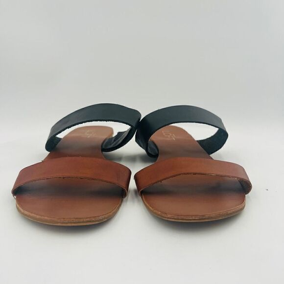 Loft Women's Dual Black/Tan Flat Sandal Size 7. - Picture 9 of 12
